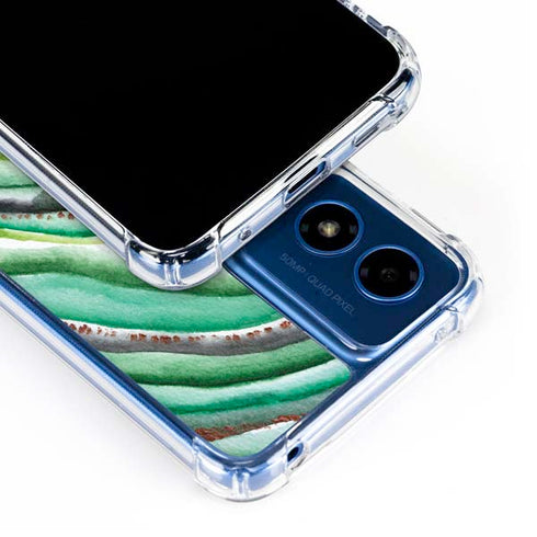 Kiwi Watercolor Geode Moto G 5G (2024) Clear Case